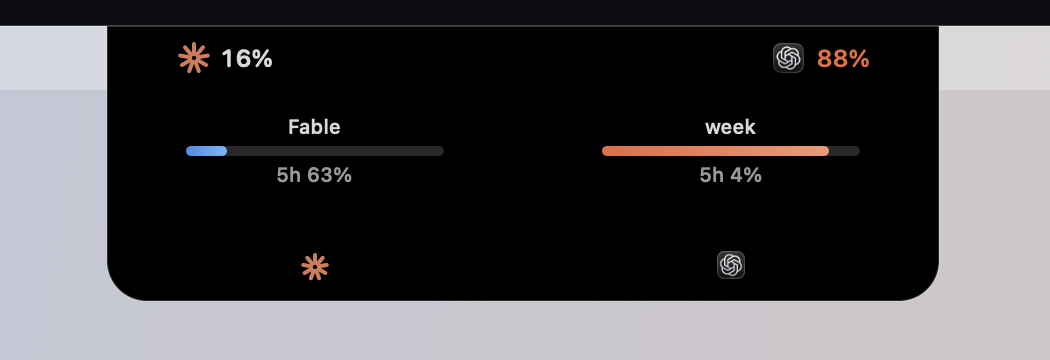 Faixa do Sidelong ao lado do notch